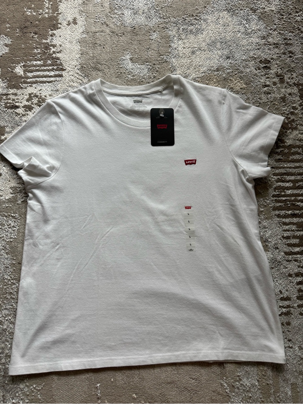 Levi's White Short Sleeve Crew Tee with Red Logo